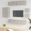 vidaXL TV Cabinet Set Set of 8 Concrete Grey Engineered Wood