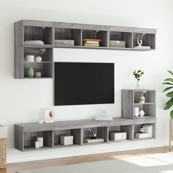 vidaXL TV Cabinet Gray Sonoma Engineered wood Compact
