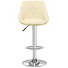 vidaXL Bar Stool Set of 2 Cream Faux leather, chromed steel Adjustable