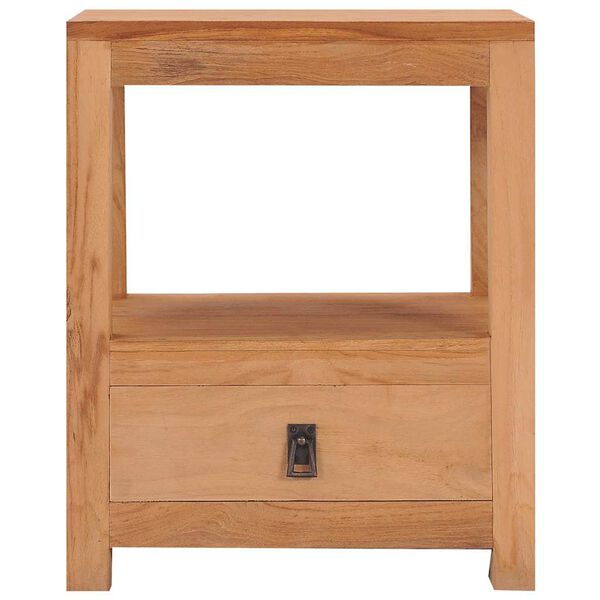 vidaXL Beside Cabinet Natural Teak Solid Teak Wood 15.7x11.8x19.7 in
