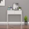 vidaXL Console Table White Steel Standard Adjustable Feet