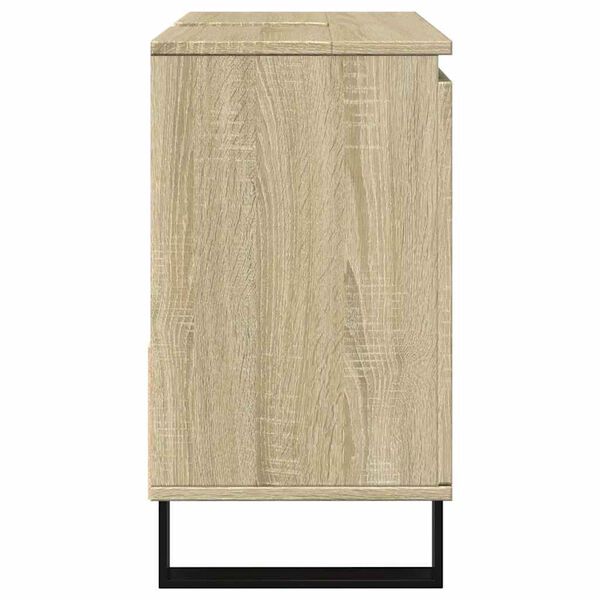 vidaXL Bathroom Cabinet Sonoma oak Engineered wood, Iron Medium