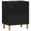 vidaXL Bedside Cabinet Black Engineered wood, solid mango wood, brass