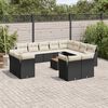 vidaXL Garden Sofa Set Black, Cream White
