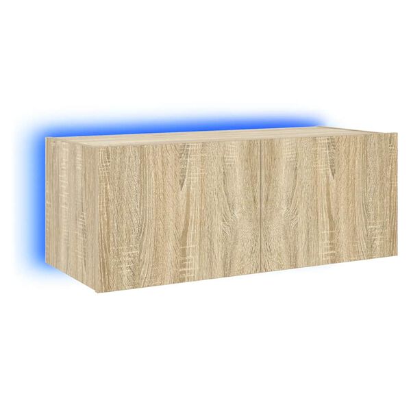 vidaXL TV Wall Cabinet Sonoma Oak Engineered wood 31.5 x 13.8 x 12.2 in