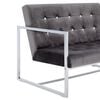 vidaXL Armchair Dark Grey Polyester velvet, wood, chrome 2-seater