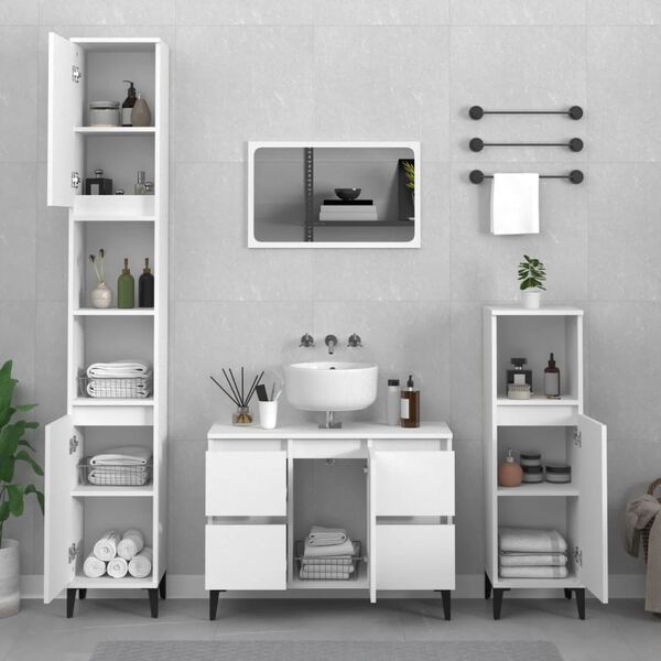 vidaXL Bathroom Furniture Set White Engineered wood Standard