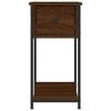vidaXL Bedside Cabinet Set of 2 Brown Oak Engineered wood, iron Modern