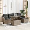 vidaXL Garden Sofa Set Grey PE Rattan, Powder-Coated Steel, Tempered Glass