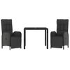 vidaXL Garden Dining Set Black PE rattan and powder-coated steel Medium