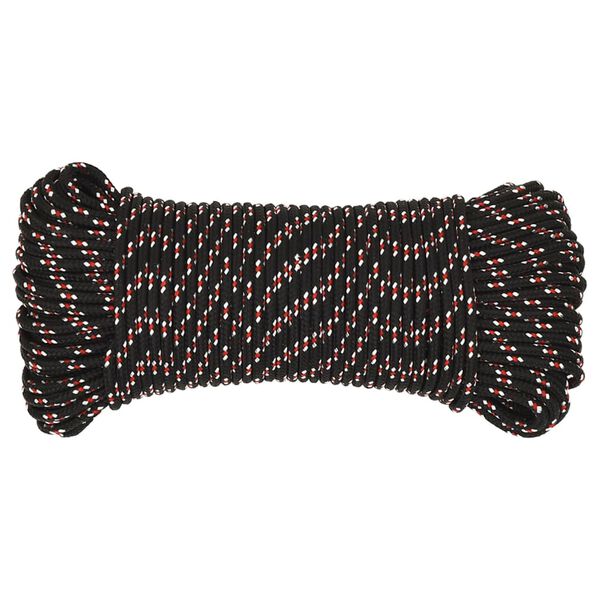 vidaXL Boat Rope Black 0.20 " 328.1 ' Polypropylene