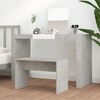 vidaXL Dressing Stool Concrete Grey Engineered wood Medium Simple