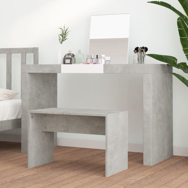 vidaXL Dressing Stool Concrete Grey Engineered wood Medium Simple