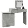 vidaXL Dressing Table Concrete gray Engineered wood, glass Standard