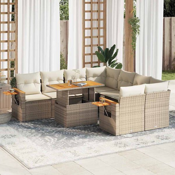 vidaXL Garden Sofa Set Beige