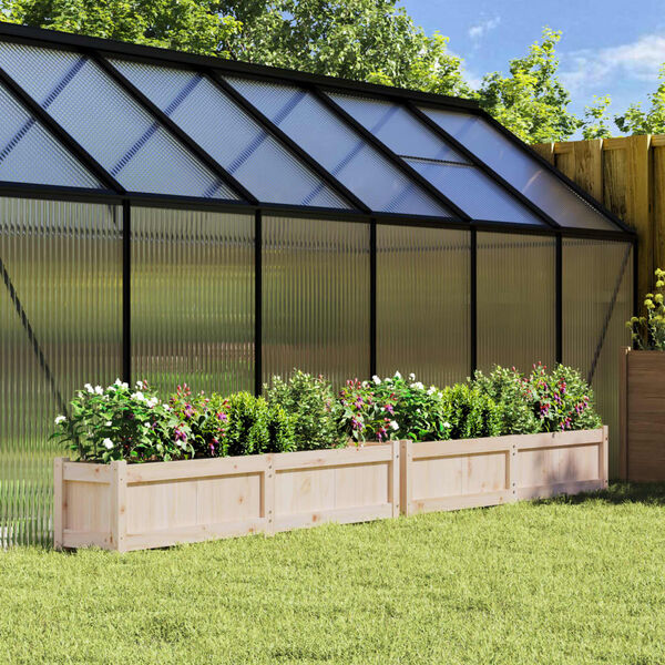 vidaXL Garden Planter Set of 2 Natural Wood Solid Pine Wood (untreated)