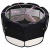 vidaXL Dog Playpen Black and cream Polyester, Steel 35.4x35.4x22.8 in