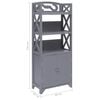 vidaXL Bathroom Cabinet Grey Paulownia wood and MDF Medium