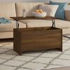 vidaXL Coffee Table Brown Oak Engineered Wood Large Adjustable Height