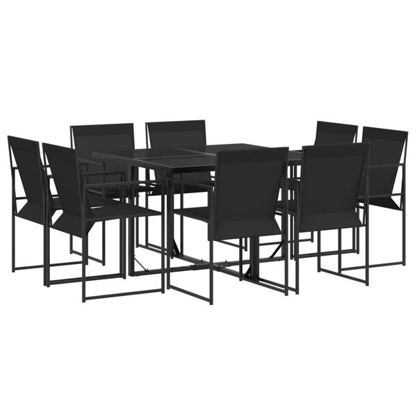 vidaXL Garden Dining Set Black