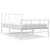 vidaXL Bed Frame White Powder-coated steel Single Bed Frame