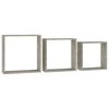 vidaXL Wall Cube Shelf Set of 3 Concrete Gray MDF