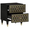 vidaXL Bedside Cabinet Set of 2 Black Solid Mango Wood 15.7x13.0x18.1 in