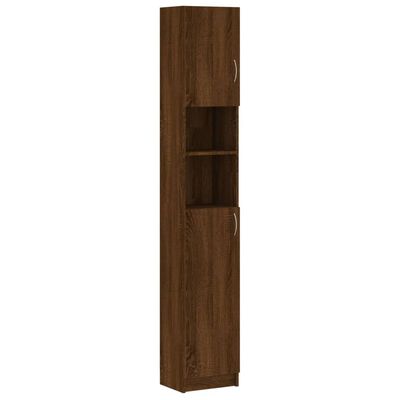 vidaXL Bathroom Cabinet Brown Oak 12.6"x10"x74.8" Engineered Wood