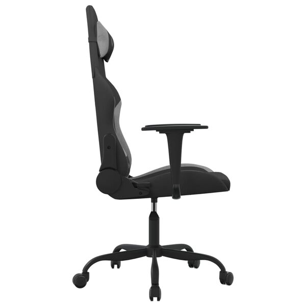 vidaXL Gaming Chair Black and Light Gray Fabric
