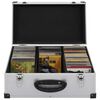 vidaXL CD Case for 60 CDs Aluminum ABS Silver