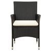 vidaXL Garden Chair Set of 2 Black and Cream White