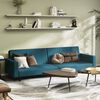 vidaXL Sofa Bed Blue Velvet, Wood, Plastic 2-Seater