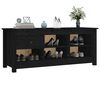 vidaXL Shoe Cabinet Black Solid Pine Wood Medium Shoe Cabinet