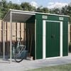 vidaXL Garden Shed Green Galvanized steel, Plastic Large Garden Shed