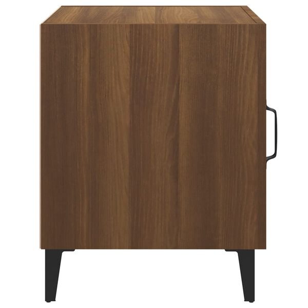 vidaXL Bedside Cabinet Brown Oak Engineered wood, Metal