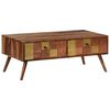 vidaXL Coffee Table Honey Solid Wood 39.4x19.7x15.4 in Decorative Inlays