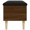 vidaXL Storage Bench Brown Oak, Black Engineered wood, Faux leather Medium