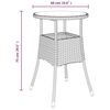 vidaXL 3 Piece Patio Dining Set with Cushions Grey Poly Rattan and Glass