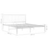 vidaXL Bed Frame White Powder-coated metal Double Durable Bed Frame