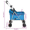 vidaXL Dog Stroller Blue 300D oxford fabric, steel Medium Foldable