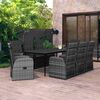vidaXL Garden Dining Set Gray and black