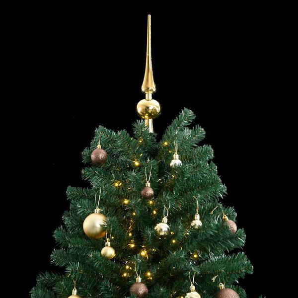 vidaXL Artificial Hinged Christmas Tree 300 LEDs & Ball Set 70.9"