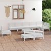 vidaXL Garden Lounge Set White Solid Pine Wood Large Modular