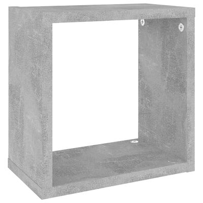 vidaXL Wall Cube Shelves 6 pcs Concrete Gray 10.2"x5.9"x10.2"