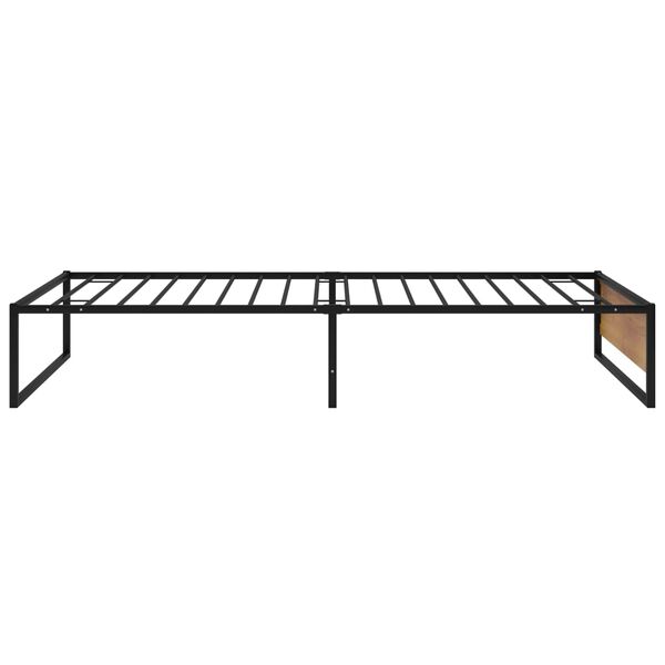 vidaXL Bed Frame Black Powder-coated metal, MDF Twin Durable Bed Frame