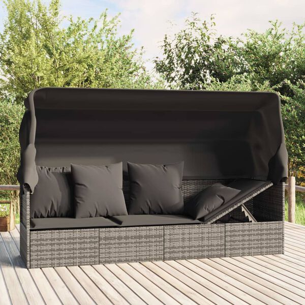 vidaXL Outdoor Lounge Bed Grey