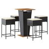 vidaXL Garden Bar Set Black and Cream White