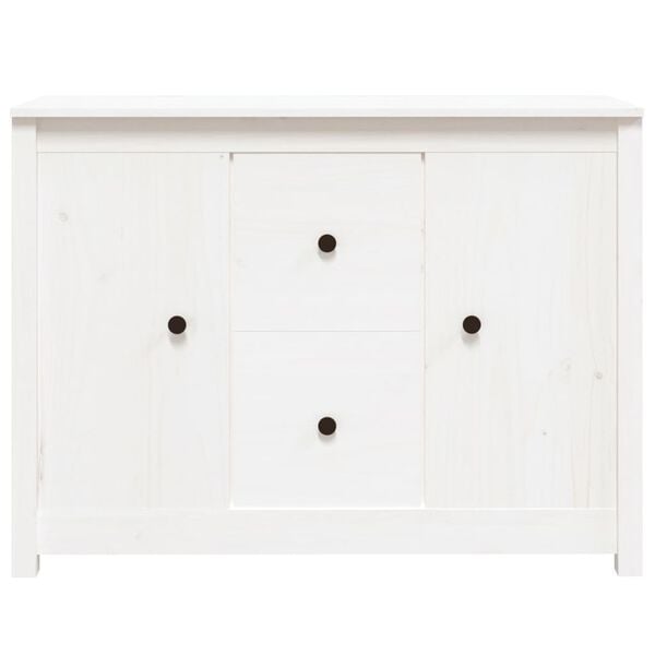 vidaXL Sideboard White Solid Pine Wood Medium Sideboard Rectangular