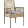 vidaXL Garden Bistro Set 3 pcs Beige Poly rattan