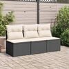 vidaXL Garden Sofa Black, Cream White